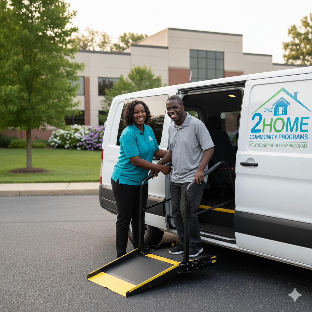 2nd Home Day Habilitation transportation van providing safe door-to-door service